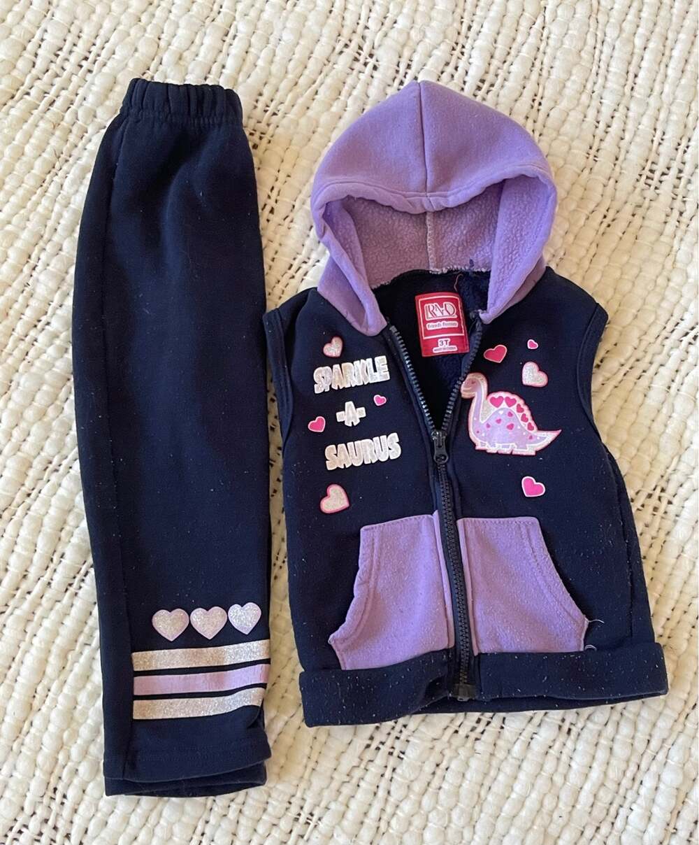 Kids 2 Piece Set Girls Outfit Size 3T Pants Vest